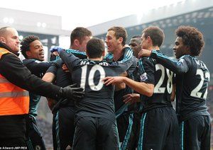 شادی بازیکنان چلسی|آستون ویلا 1 - 2 چلسی / لیگ جزیره