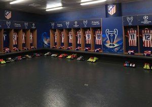 اتلتیکو مادرید|نمایی از رخت کن تیم اتلتیکو مادرید.