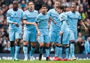 شادی بازیکنان من سیتی|منچستر سیتی 2 - 0 وستهام / لیگ جزیره