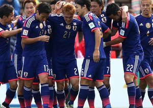 شادی بازیکنان ژاپن|ژاپن 4 - 0 فلسطین / جام ملت های آسیا 2015