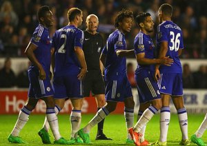 شادی بازیکنان چلسی|والسال 1 - 4 چلسی / جام اتحادیه