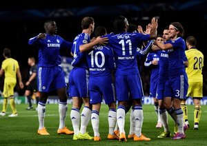 شادمانی بازیکنان چلسی